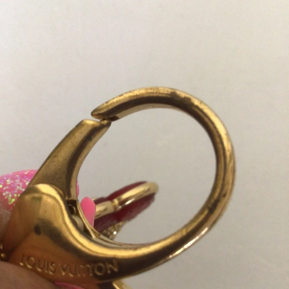 LOUIS VUITTON RED RESIN MOSAIC MONOGRAM FLOWER BAG CHARM